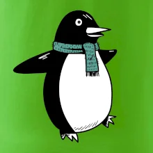 Tučňák se zelenou šálou