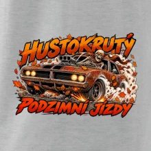 Kostlivec v rezavém bouráku na podzimní jízdě