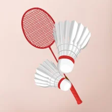 Badminton - pálka a košík