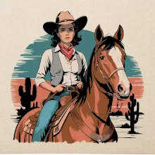 Cowgirl vintage na koni