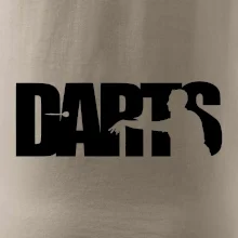 Darts - nápis se šipkařem