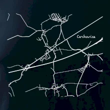 Černobílá mapa Cerhovice 267 61 Černobílá mapa Cerhovice 267 61