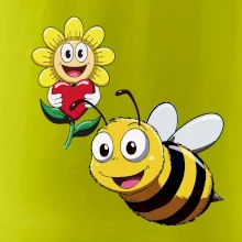 Parové triko - Včela a květina