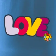 Love nápis s květinou