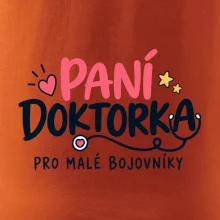 Paní doktorka pro malé bojovníky - nápis se stetoskopem