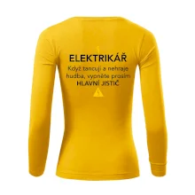 Elektrikář - hlavní jistič - Nápis na zádech