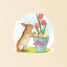 Velikonoční zajíček tulipány