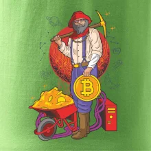 Horník těží bitcoiny