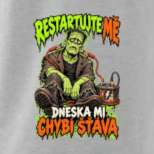 Vybitý Frankenstein s kabely od autobaterie