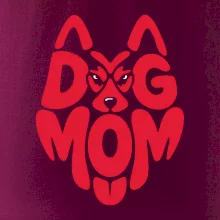 Dog mom nápis v hlavě
