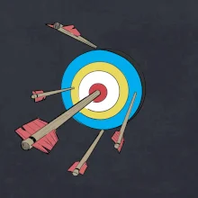 Šípy v barevném terči