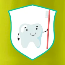 Zoubek na prsu - zubní kartáček