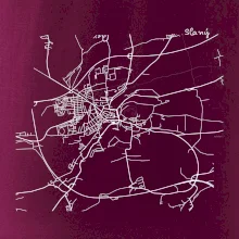 Mapy měst černobílé Slaný