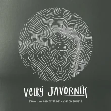 Velký Javorník - vrstevnice v kruhu