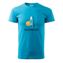 Paddleboard s pádlem při západu slunce eat sleep repeat