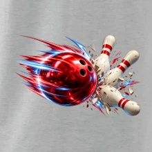 Bowlingová koule v akci a padající kuželky