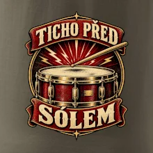 Ticho před sólem - vintage bubenický emblém