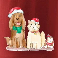 Veselé vánoce - pes, křeček a kočka