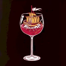 Sklenička - ve víne je pravda - červené víno (Pecka design)