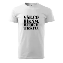 Vše co říkám bude v testu