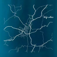 Černobílá mapa Nýrsko  340 22