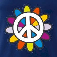 Peace symbol s kreslenou květinou