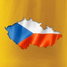 Česká vlajka v obrysu republiky