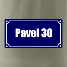 Jméno a věk - uliční cedule - modrá