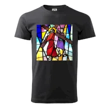 Vitráž - Ježíš a kříž