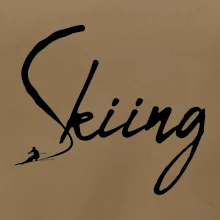 Skiing nápis lyžař