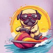 Mops na vodním skútru