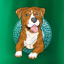 Americký staford kreslený v kolečku (Pecka design)