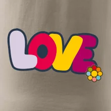 Love nápis s květinou