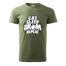 Eat sleep drum repeat - minimalistický bubenický slogan