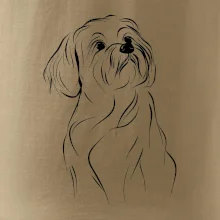 Lhasa Apso černý nákres slabé linky