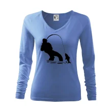 Rybář tahající rybu