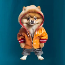 Pomeranian v bundě