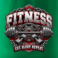 Fitness činka a závaží eat sleep repeat