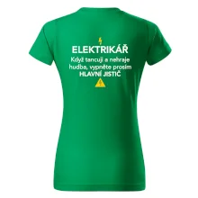 Elektrikář - hlavní jistič - Nápis na zádech