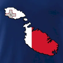 Mapa Malta s vlajkou
