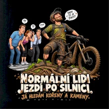 Normální lidi jezdí po silnici cyklistický humor