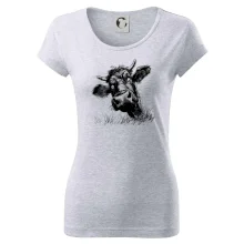 Černobílá karikatura černá kráva hlava