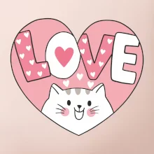 Kočka love - růžové srdce