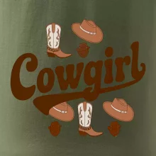Cowgirl nápis a oblečení