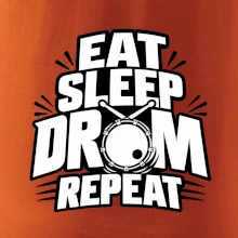 Eat sleep drum repeat - minimalistický bubenický slogan