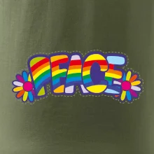 Peace nápis duhový