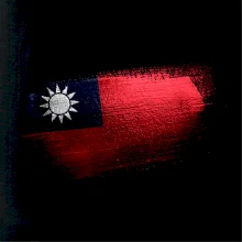 Taiwan vlajka štětcem kreslená