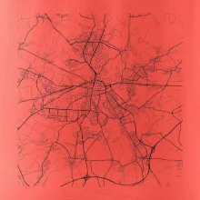 Mapy měst černobílé Plzeň