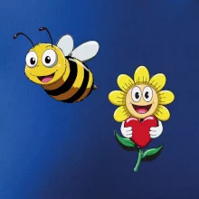 Parové triko - Včela a květina