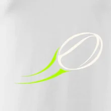 Minimalistický ragbyový míč v pohybu